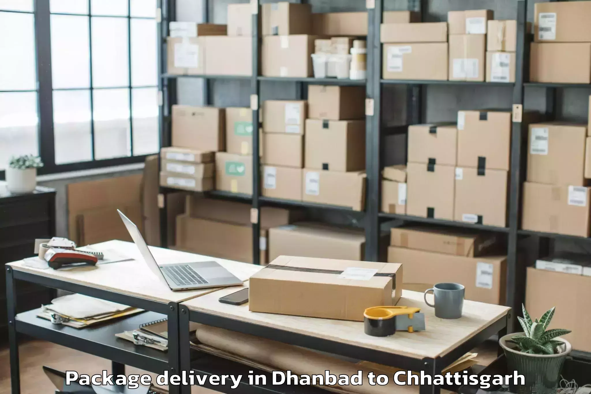 Get Dhanbad to Isbm University Gariyaband Package Delivery